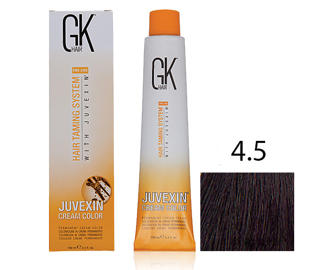 Крем-краска для волос с кератином JUVEXIN Махагон 4.5
