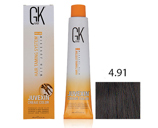 Крем-краска для волос с кератином JUVEXIN Ореховый холодный 4.91