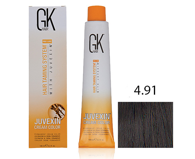 Крем-краска для волос с кератином JUVEXIN Ореховый холодный 4.91