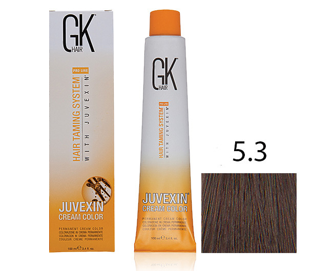 Крем-краска для волос с кератином JUVEXIN Золотистый 5.3